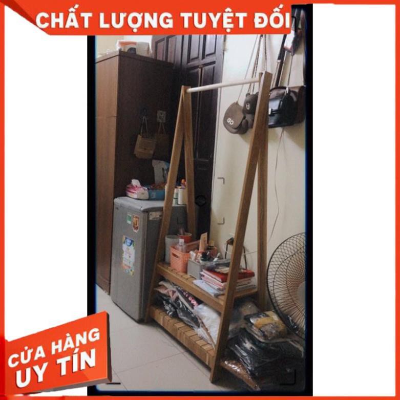 Kệ treo quần áo chữ A 2 tầng, giá treo quần áo gỗ MDF cao cấp