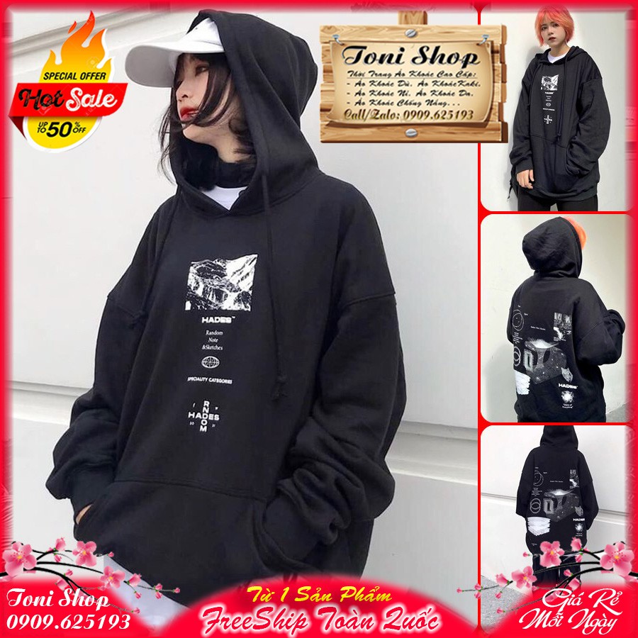 [Mã WASTMAY giảm 15% tối đa 30K đơn 150K] ÁO HOODIE - ÁO KHOÁC NỈ NGOẠI Hades (HD2030 - Đen)
