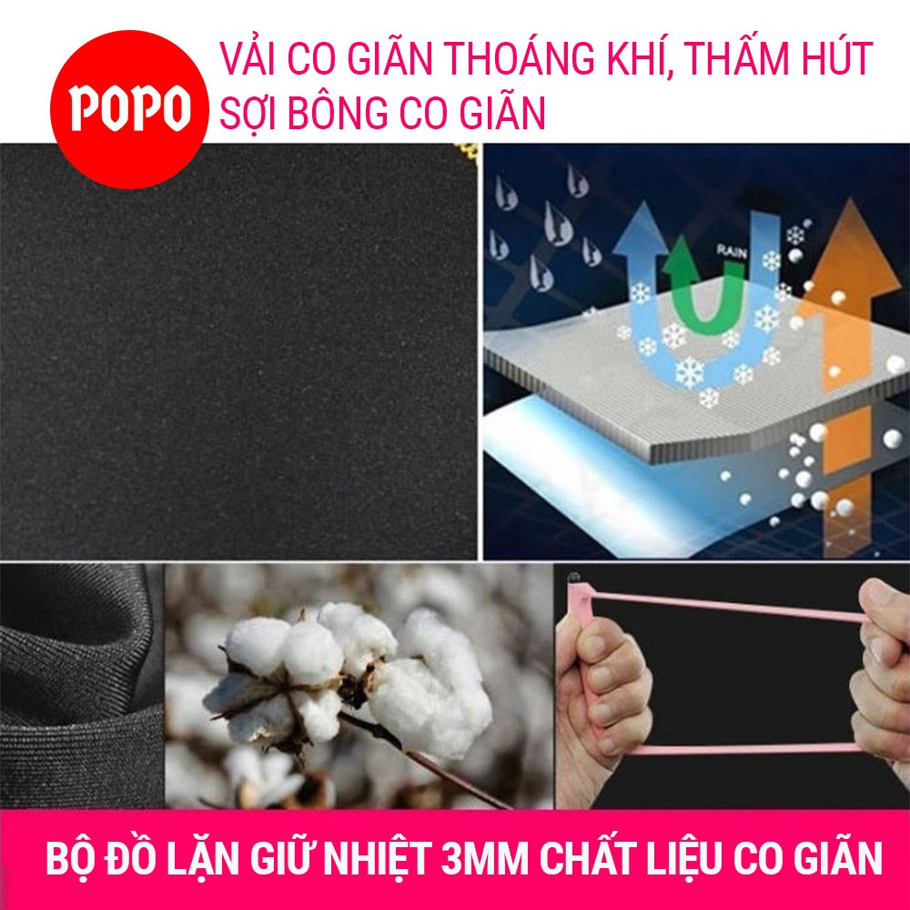 Bộ đồ lặn biển liền thân cho nam dày 3mm giữ nhiệt cơ thể có thể tháo rời thành 2 kiểu dáng POPO cao cấp chống thấm nước