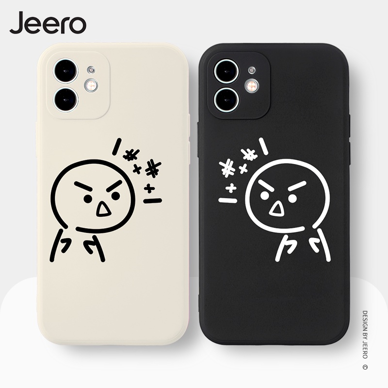 Ốp điện thoại viền vuông JEERO ngộ nghĩnh cặp đôi dễ thương đẹp Compatible for iPhone 15 14 13 12 11 Pro Max SE 2020 X XR XS ip 8 7 6 6S Plus kute HFC116