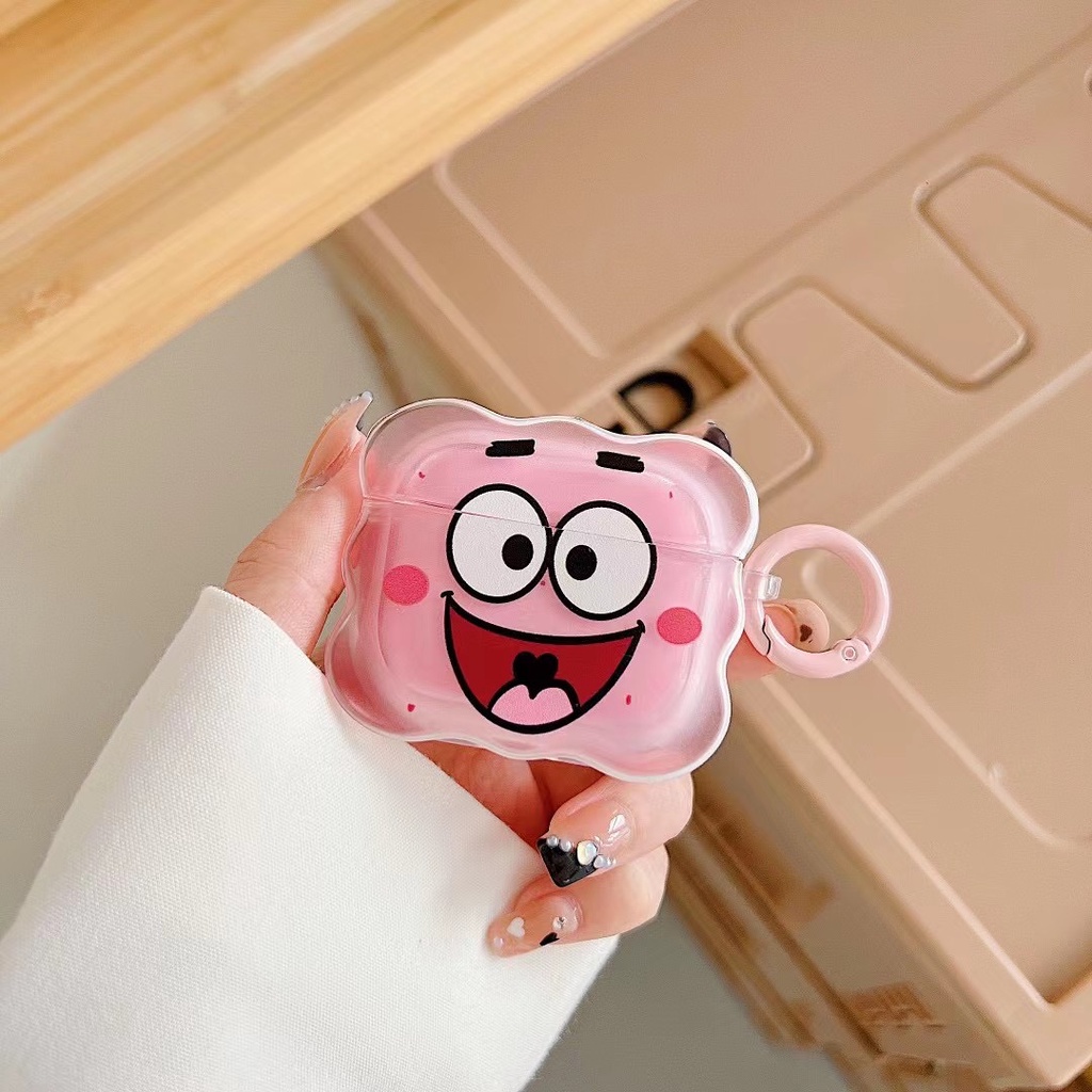 Vỏ Bảo Vệ Hộp Sạc Tai Nghe Bluetooth airpods 1 2 pro Bằng tpu Mềm Hình Spongebob Patrick
