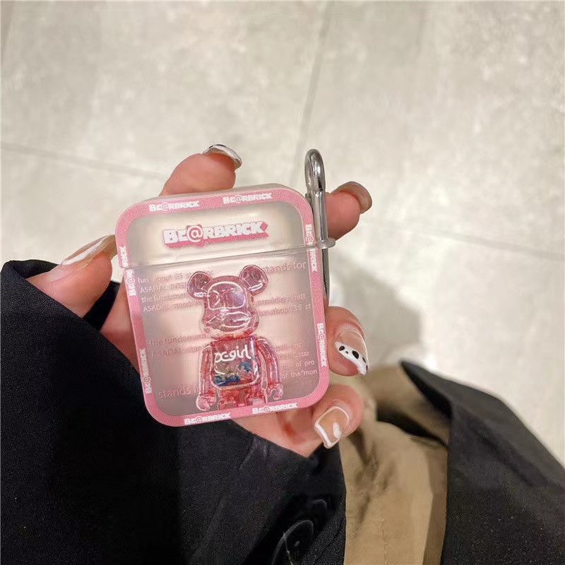 Vỏ Bảo Vệ Hộp Sạc Tai Nghe Airpods 1 / 2 / 3 / Pro / Pro2 Bằng TPU Họa Tiết Chú Gấu Dễ Thương