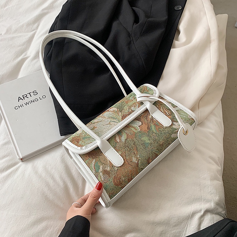 Túi đeo dưới cánh tay Dáng Vuông Nhỏ In Hoa Thời Trang Mùa Hè Cho Nữ 2021