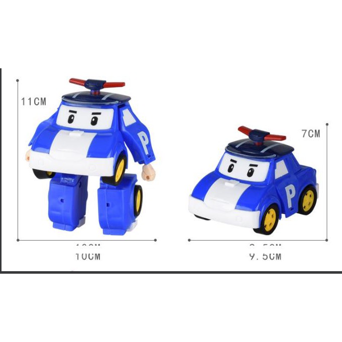 Bộ 6 xe biến hình Robocar Poli phim hoạt hình Poli và những người bạn hàng loại 1 đẹp nhựa an toàn