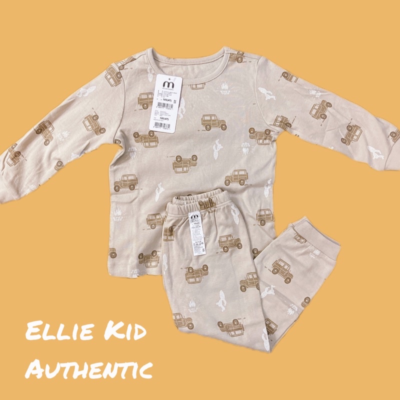 Bộ quần áo Mompu cho bé trai cotton organic 100% thương hiệu Hàn Quốc size 105
