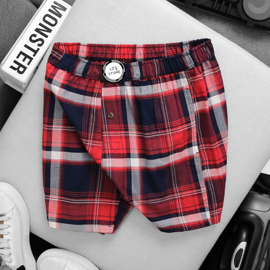 Quần đùi ngủ mặc ở nhà cho nam nhiều màu - Lưng thun co dãn thoải mái, vải cotton mềm mịn, thấm hút mồ hôi | BigBuy360 - bigbuy360.vn