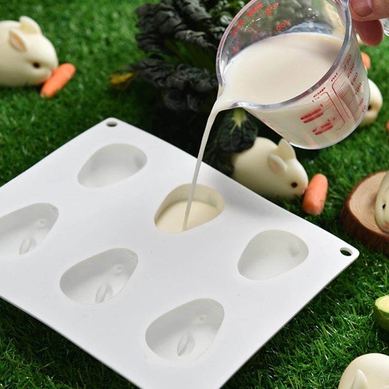 Khuôn Silicone Tạo Hình Làm Bánh Kẹo Hình Thỏ / Heo 3d Diy