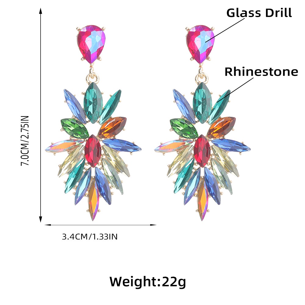 Khuyên tai Pinkdudu PD775 kiểu hoa đính đá phong cách boho thời trang cho nữ