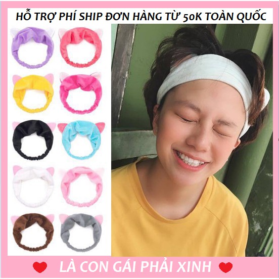 Băng đô turban tai mèo hàn quốc dễ thương phụ kiện tóc giá sỉ