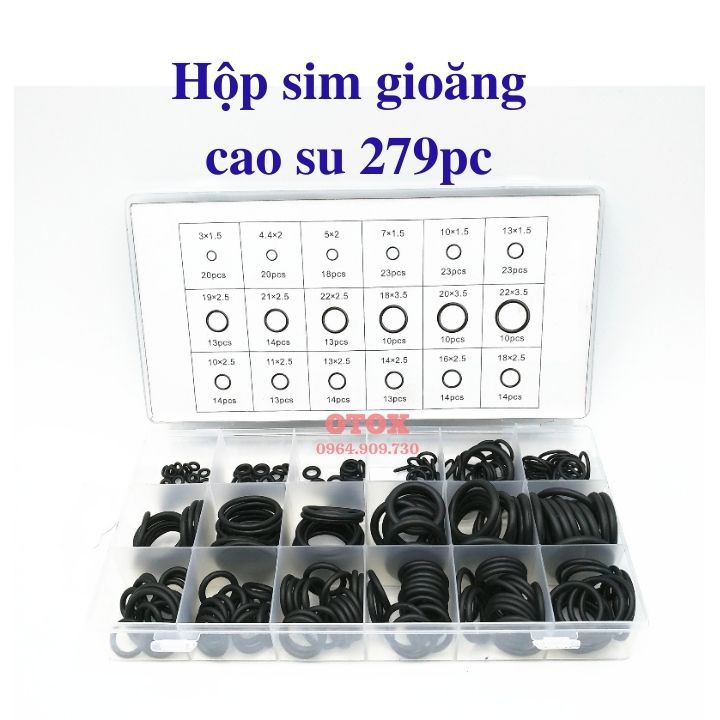 Hộp sim gioăng cao su 279pc OTOX