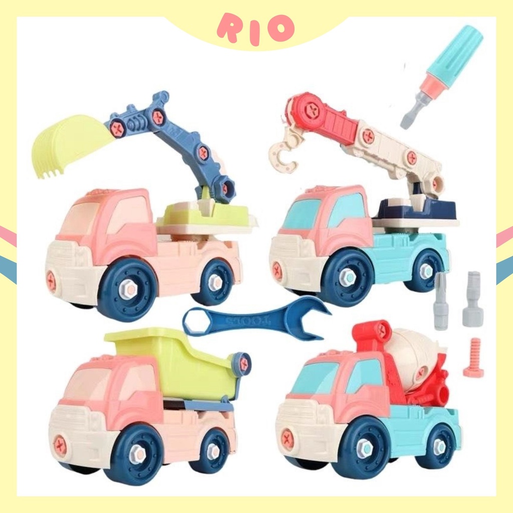 TRỌN BỘ XE MÔ HÌNH CÔNG TRÌNH LẮP RÁP CHO BÉ KÍCH THƯỚC LỚN HÃNG DIY