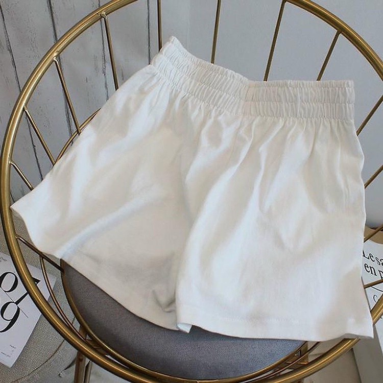 Quần Đùi Cạp Chun Nữ Thêu Chữ Quần Short Chất Cotton Ống Suông Phong Cách Ulzzang Trẻ Trung