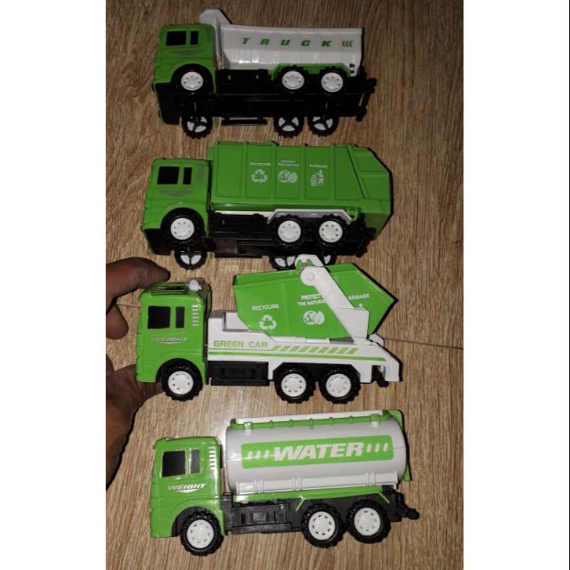 Sét 4 xe mô hình bằng nhựa xe vệ sinh chạy chớn rất đẹp