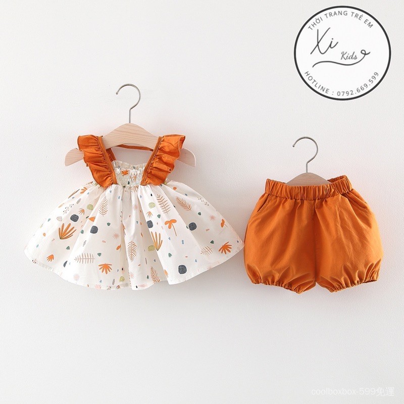 Quần áo trẻ em [váy công chúa] 🌹 set bộ cánh tiên hoạ tiết siêu xinh cho bé gái