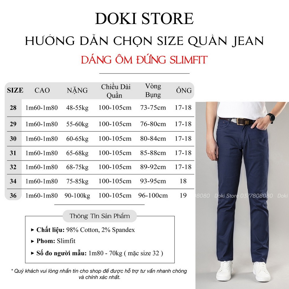 Quần Kaki Jean Màu Xanh Than KA-06, Quần Kaki Nam Dáng Ôm Đứng, Chất vải co giãn thoải mái - Doki ko