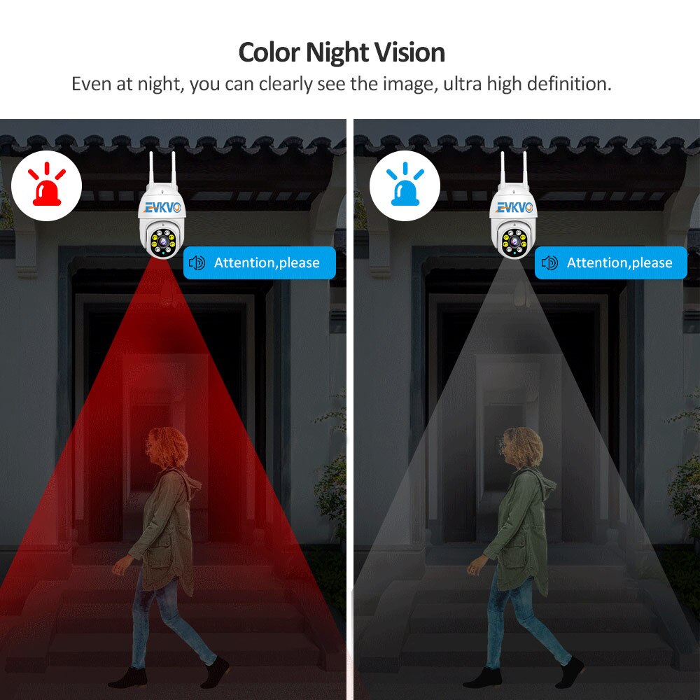 EVKVO - 10LEDs Tầm nhìn ban đêm đầy đủ màu sắc - YI LOT APP 5MP Wireless WIFI Outdoor PTZ IP Camera CCTV Security Surveillance Camera | BigBuy360 - bigbuy360.vn