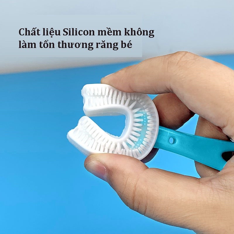 Bàn chải đánh răng cho bé E50 chữ u chất liệu Silicon chịu được lực cắn, cho bé từ 2 tuổi - 6 tuổi