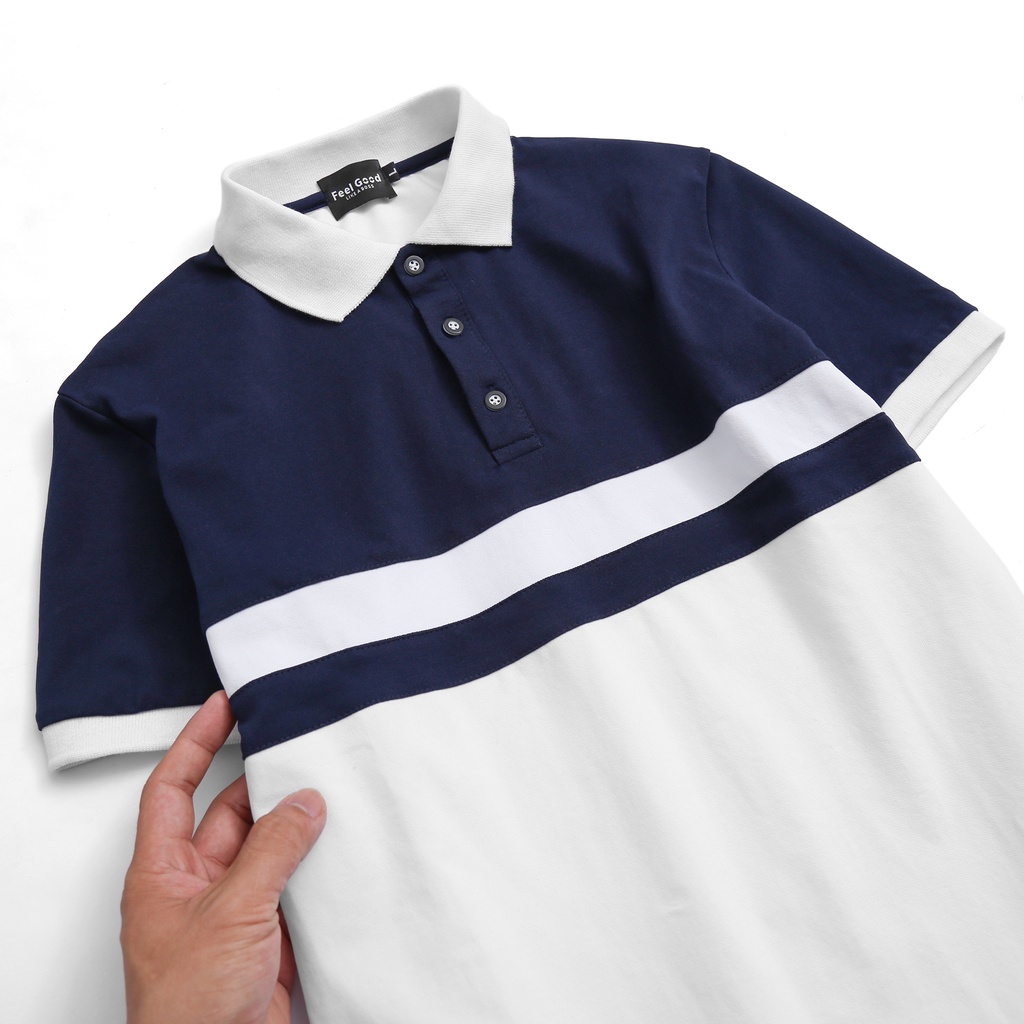 Áo Polo Nam đẹp NEWHOPE V1 FEEL GOOD Áo thun nam có cổ trụ bẻ, phối sọc ngang vải CVC cá sấu cao cấp mềm mịn