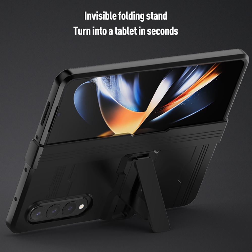 Hinge Phone Case For Samsung Galaxy Z Fold 4 5G Armor Cover Full Protection Shockproof Bracket