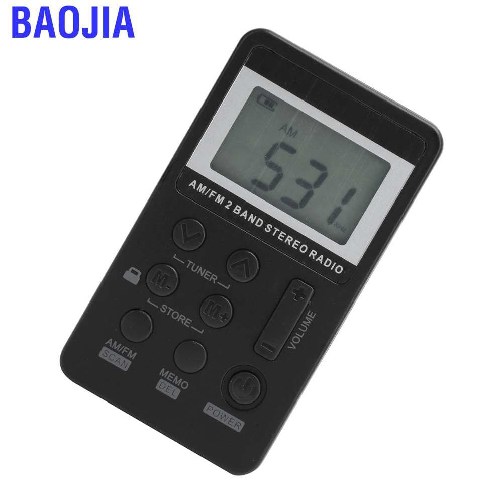 Radio Mini Baojia Qqt103 Chuyên Nghiệp Có Màn Hình Lcd + Tai Nghe