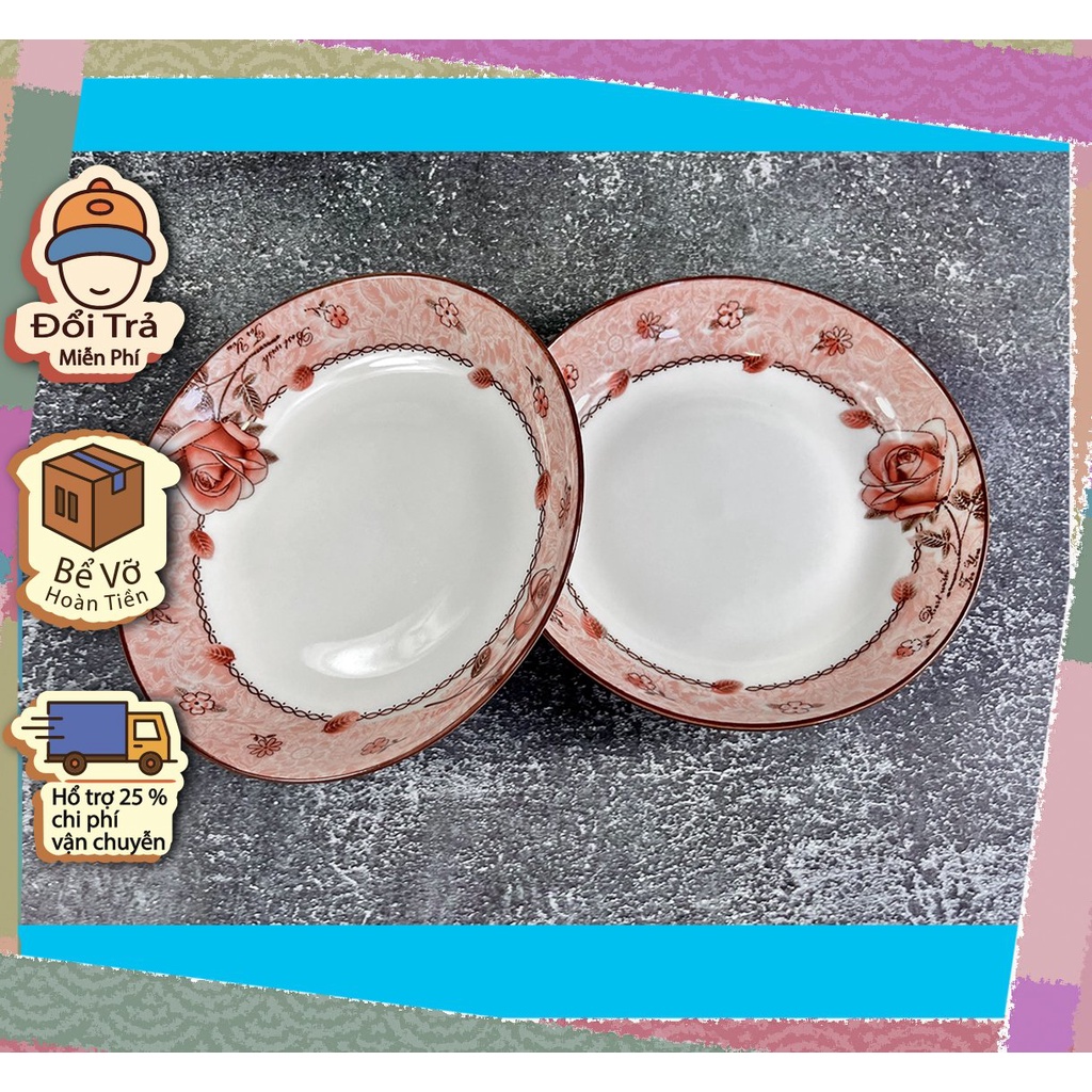 Đĩa sứ Bát Bảo 4D06, đk 7", Bền Đẹp Rẻ, Since_1977