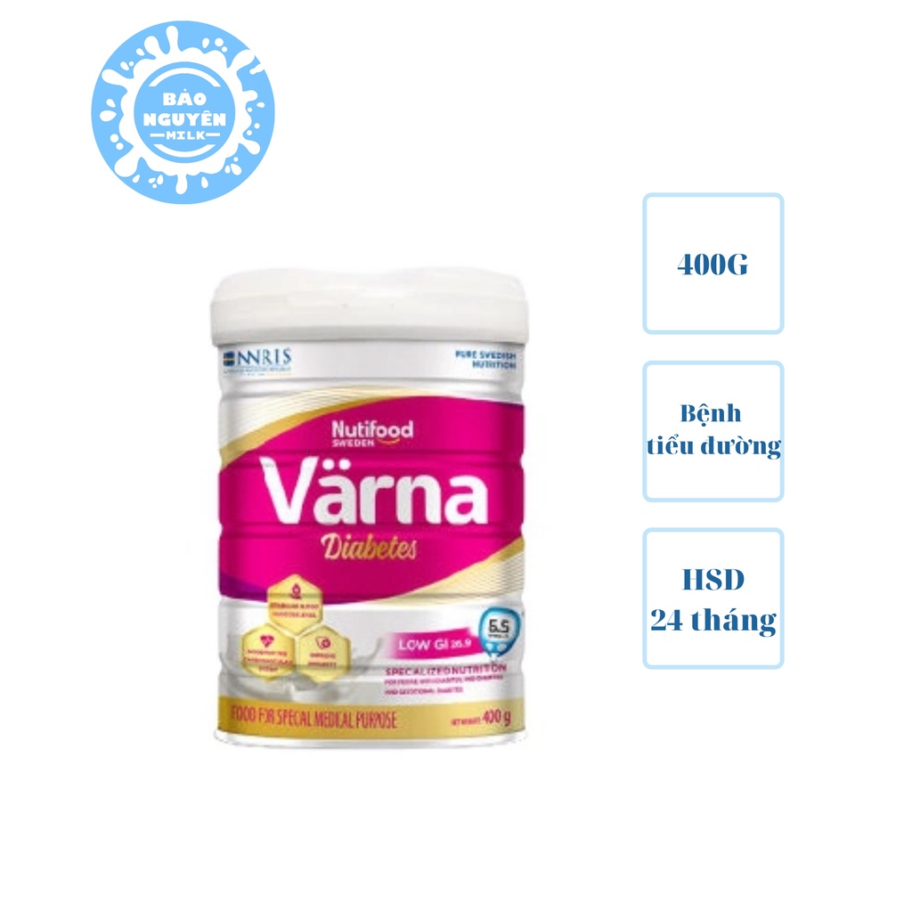 [SỮA CHO NGƯỜI TIỂU ĐƯỜNG] Sữa bột Nutifood Varna Diabetes Lon 400g