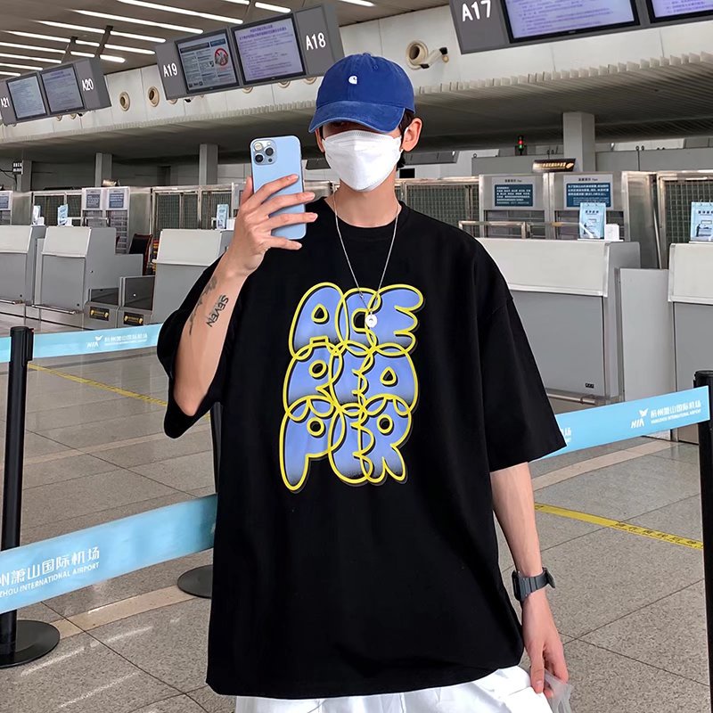 Áo Thun Tay Ngắn Dáng Rộng In Chữ Phong Cách Hip Hop Hàn Quốc Thời Trang Mùa Hè Cho Nam Và Nữ size M-5XL