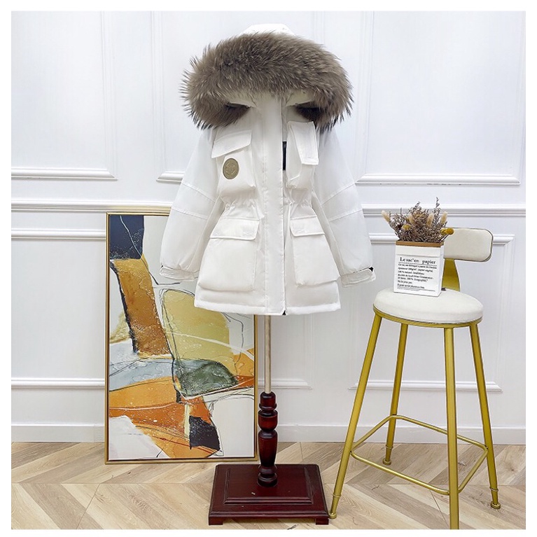 Áo phao lông vũ logo ngực