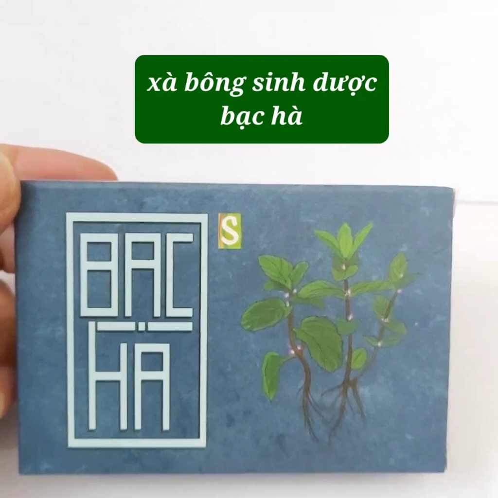 Xà bông sinh dược bạc hà 100g xà phòng tắm chiết xuất nguyên chất từ thảo mộc thiên nhiên