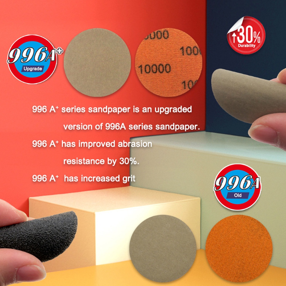 Set 100 Giấy Nhám Hình Tròn 2Inch 50mm Tự Dính Chống Thấm Nước 80-7000