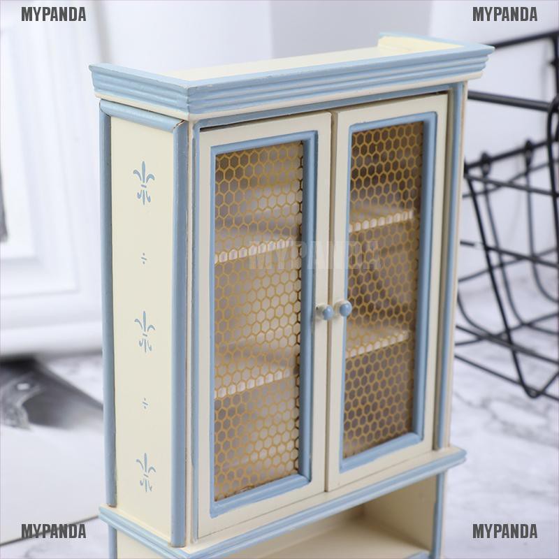 Mô hình tủ bếp màu trắng tỉ lệ 1:12 dùng trang trí nhà búp bê