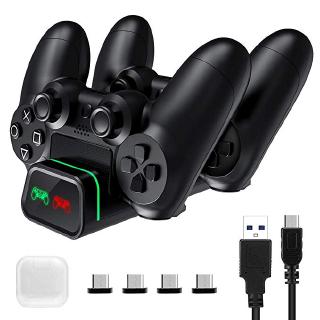 Bộ đế sạc tay cầm điều khiển chơi game tích hợp đèn led cho PS4/PS4 Slim/PS4 Pro
