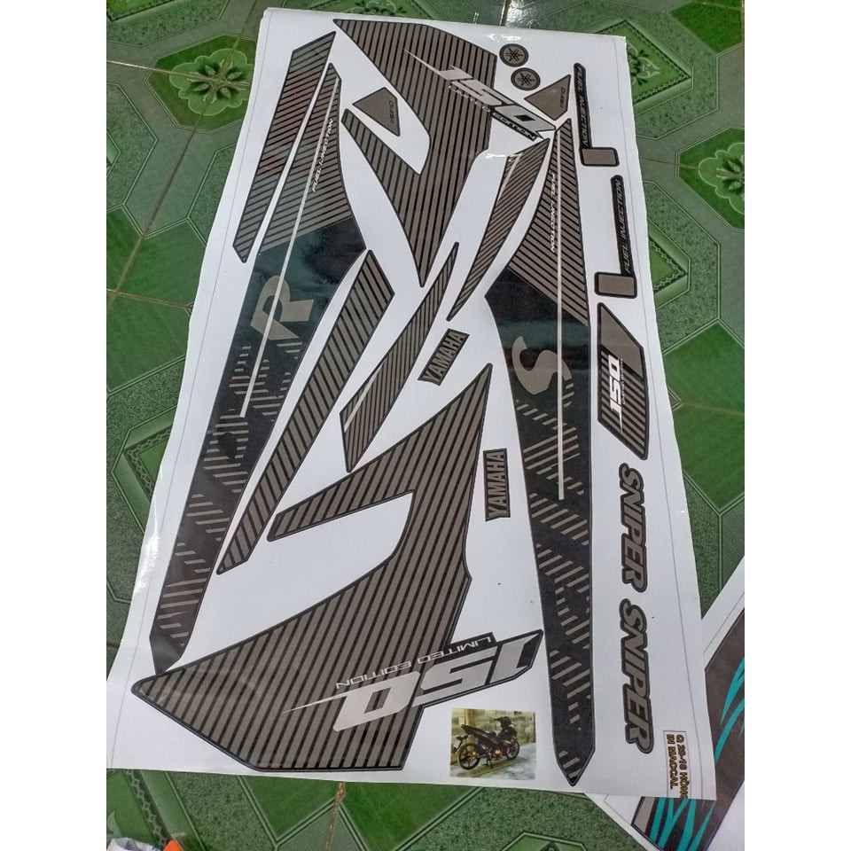 Tem rời ex 150 sniper sọc xám xe đen