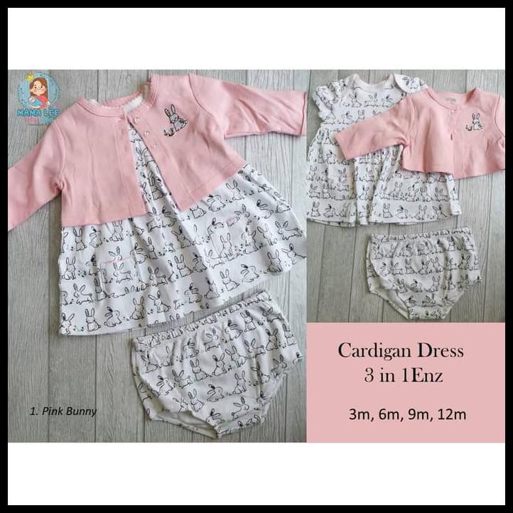 Áo Khoác Cardigan 3 Trong 1 Màu Hồng Xinh Xắn Cho Bé Gái - 9 Tháng Tuổi