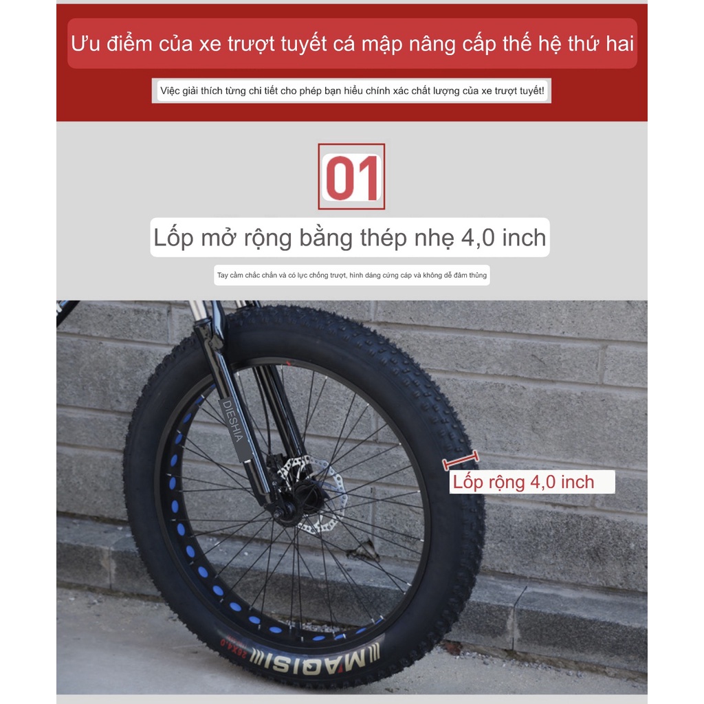 Xe Đạp Thể Thao. Xe đạp cắm trại lốp siêu to 4.0in