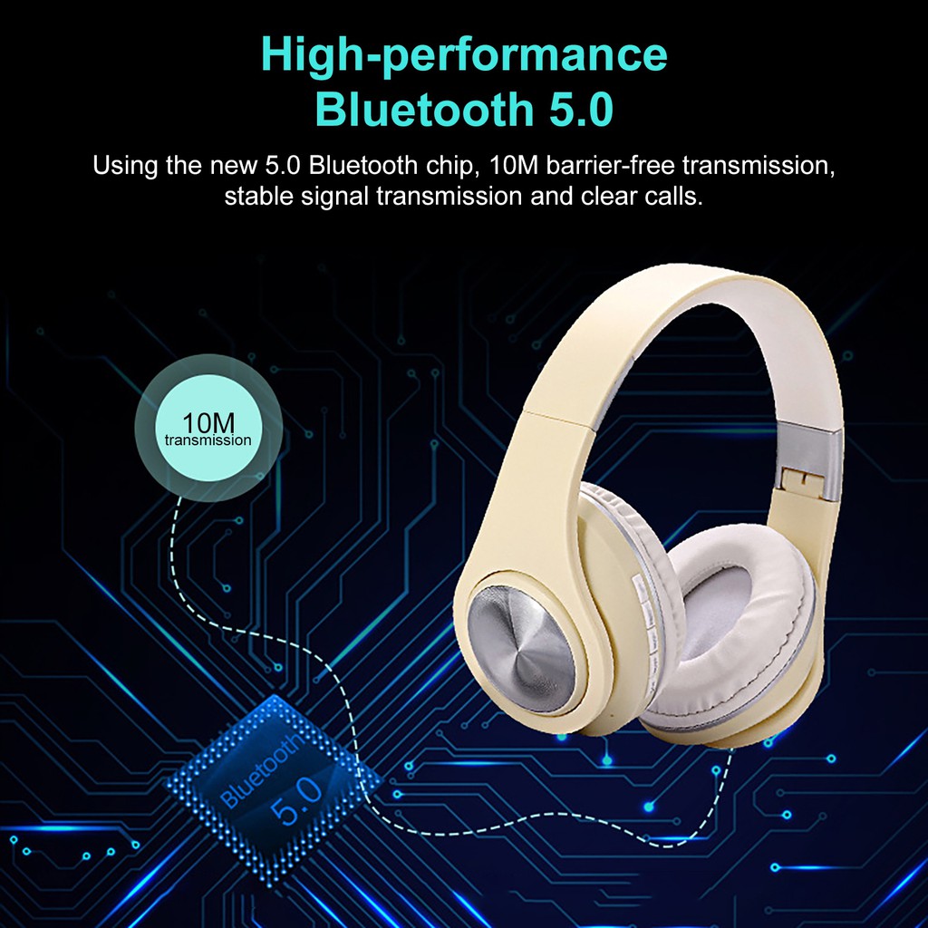 5.0 Tai nghe thể thao không dây Bluetooth có thể gập lại Tai nghe âm thanh nổi giảm tiếng ồn
