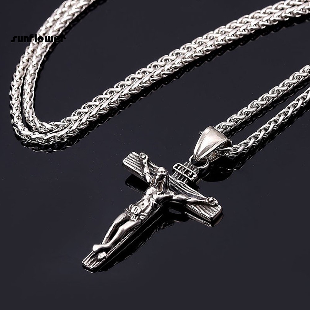 Vòng cổ Mặt Thánh Giá Bằng Thép Không Gỉ Thời Trang Dành Cho Nam