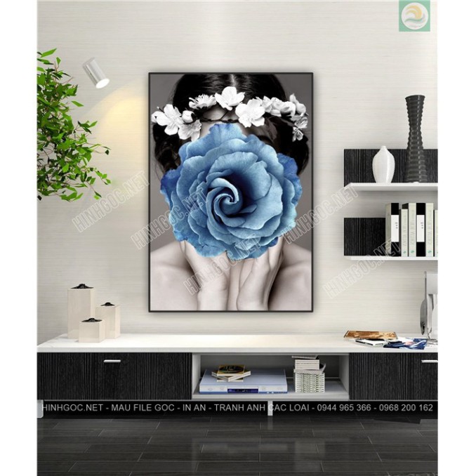 Tranh Treo Tường Cô GáI Nghệ Thuật Treo Phòng khách/ làm việc/ SPa/ Nail/ Mi/ Phun săm thẩm mỹ Decor Tráng Gương