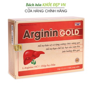 Bổ gan thảo dược Arginin giảo cổ lam, diệp hạ châu giảm viêm gan, men gan, xơ gan - 60 viên [Arginin Gold 60 viên]