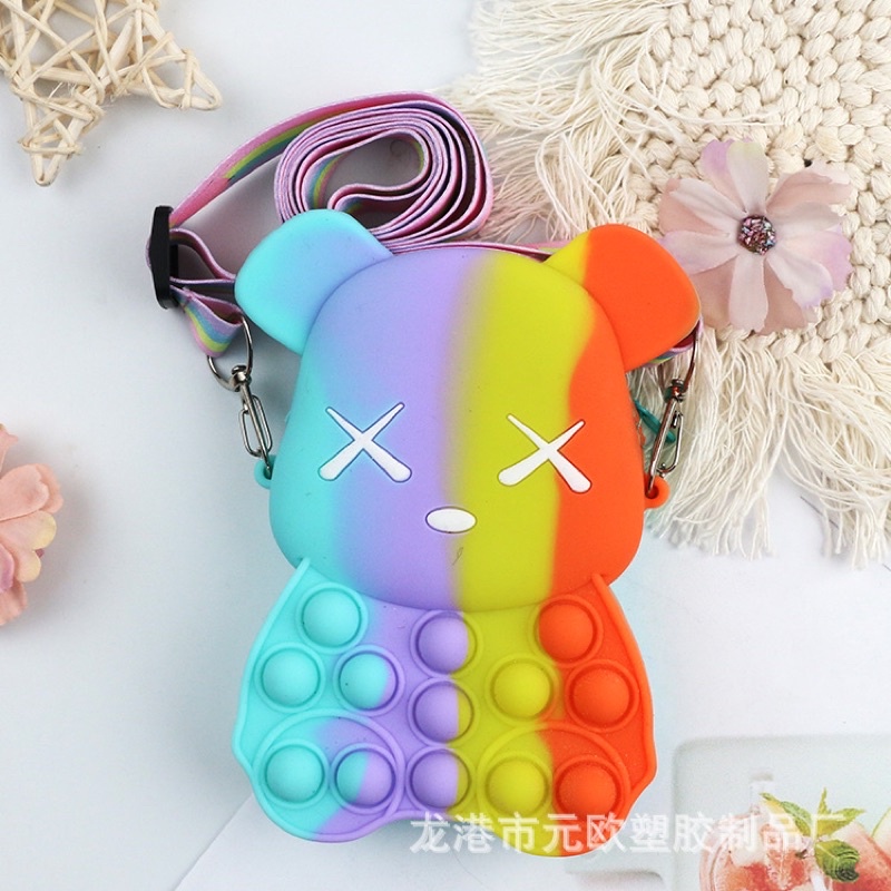 Túi popit có dây đeo hình gấu dễ thương cho bé