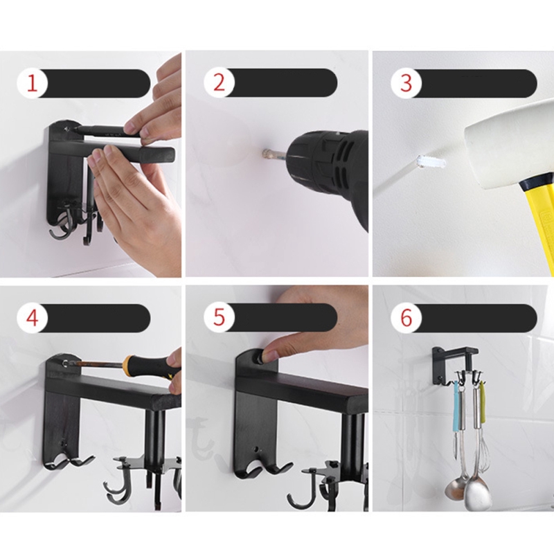 Giá móc treo để đồ nhà bếp đa năng xoay 360