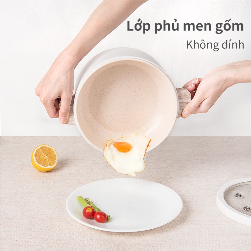 Nồi điện đa năng Simplus chống dính 2 mức nhiệt điều chỉnh dung tích 1.5L nấu lẩu tiện lợi