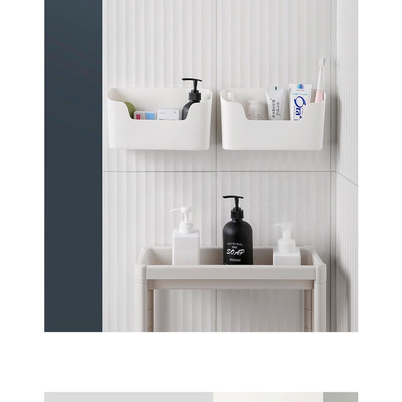 Hộp Đựng Đồ Dùng Bằng Nhựa Gắn Tường Tiện Dụng Cho Nhà Bếp / Nhà Tắm