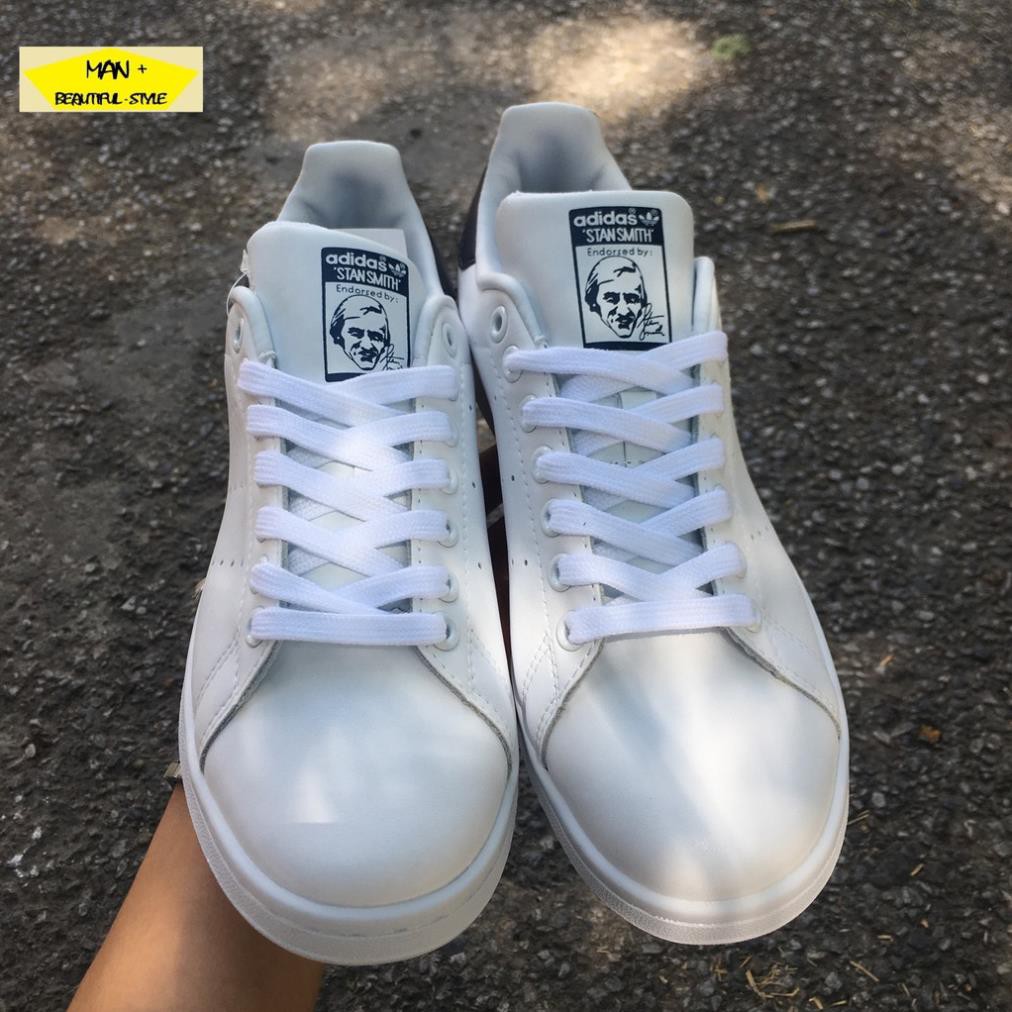 Sales (FULL BOX) Giày thể thao STAN SMITH trắng gót xanh than ✔️ 2020 💎 [ Real ] . *