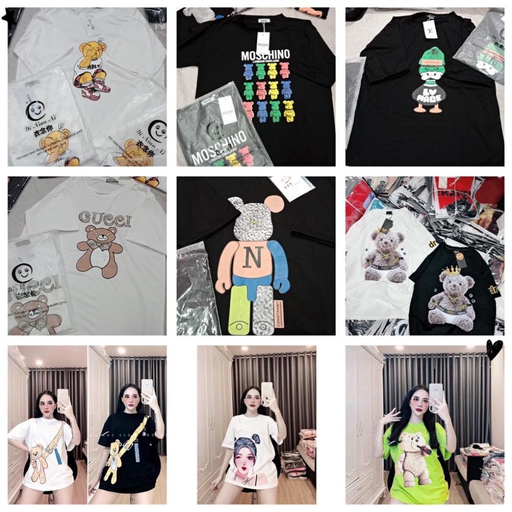 Áo phông phom rộng chuẩn các hàng hiệu LV, Chanel, Gucci, gấu Moschino !