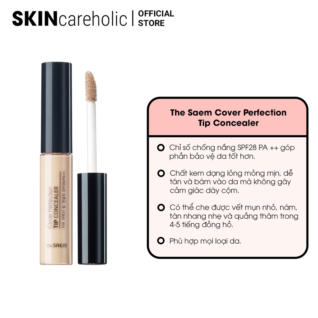 Kem Che Khuyết Điểm The Saem Cover Perfection Tip Concealer