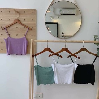 Áo Croptop Hai Dây Cuốn Biên
