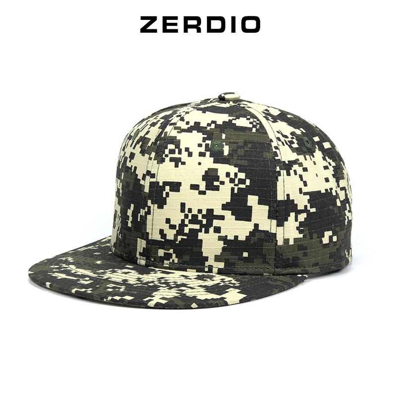 Nón lưỡi trai hiphop, mũ snapback nam nữ họa tiết kỹ thuật số vải cotton cao cấp