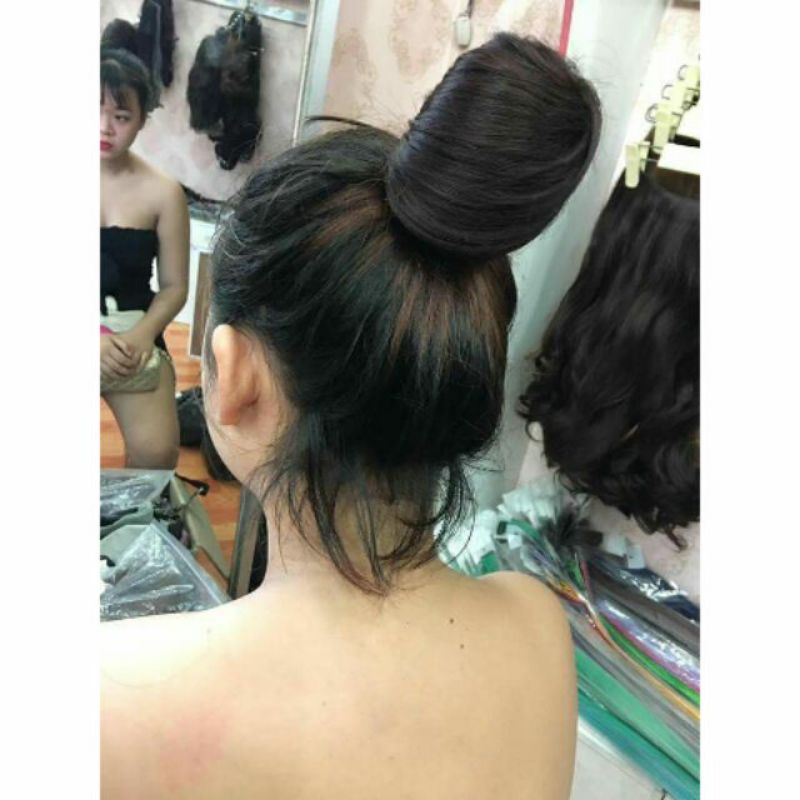 Tóc búi phồng cao hình thật