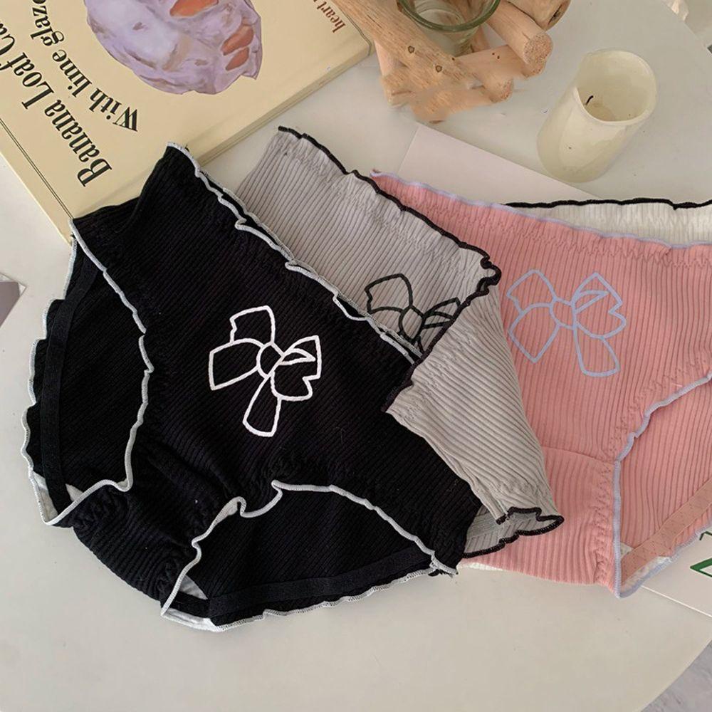 Quần Lót Cotton Lưng Vừa Nhún Bèo Ngọt Ngào Hợp Thời Trang Cho Nữ